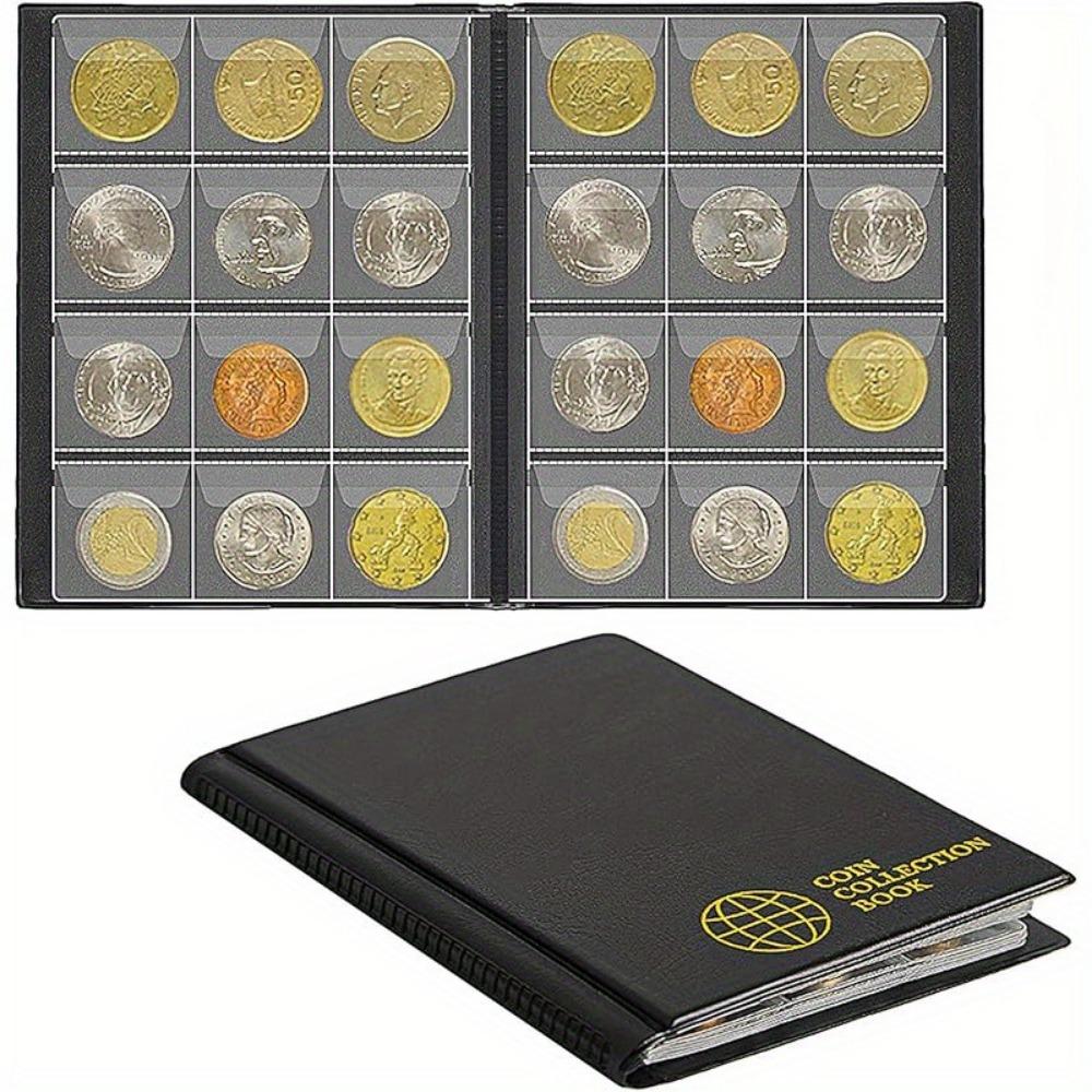 Libro da collezione di monete con 120 tasche, album trasparente in PVC per esposizione monete, 10 pagine, album per collezionismo di monete commemorative