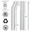 4 Pcs Reusable Glass Straws 8mm Straight Bent Glass Drinking Straws Eco Friendly Cocktail Straws for Beverages Milk Coffee