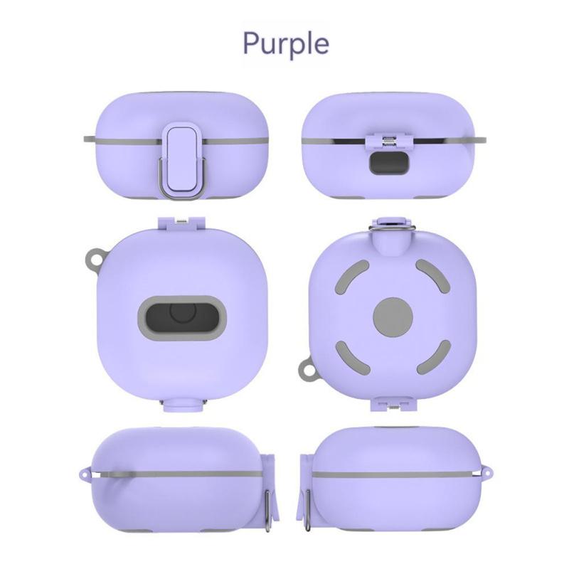 

Чохол для навушників Ударостійкий Захисний чохол З мотузкою Карабіном Сумісний Для Samsung Galaxy Buds фіолетовий