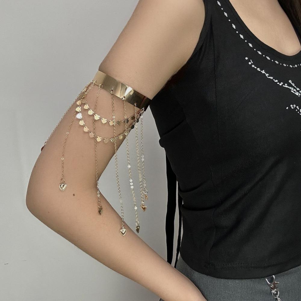 Fashion Arm Chain Exquisite Upper Arm Cuff Jewelry Accessories Fringe Open Bangles Goth Girl