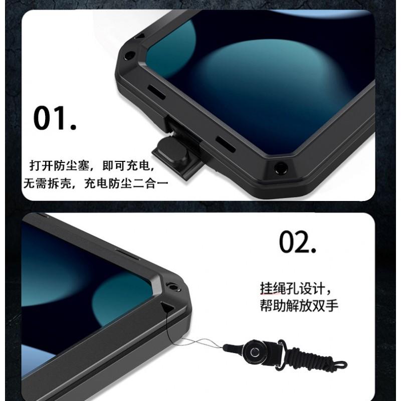 15 Plus/15 Pro Max Heavy Duty Shockproof Case IPhone Series Metal Full Body Protective Cover