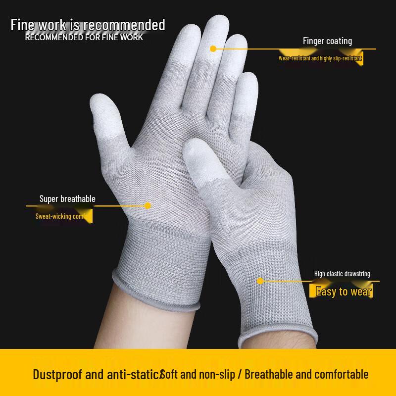 Antistatische Arbeits-Handschuhe aus Kohlefaser