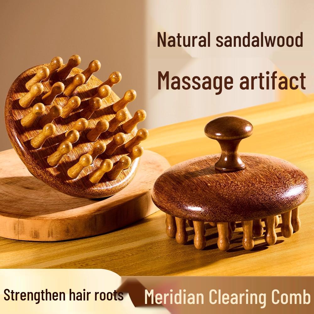 Sandalwood Scalp Massage Comb for Hair Growth and Meridian Therapy
