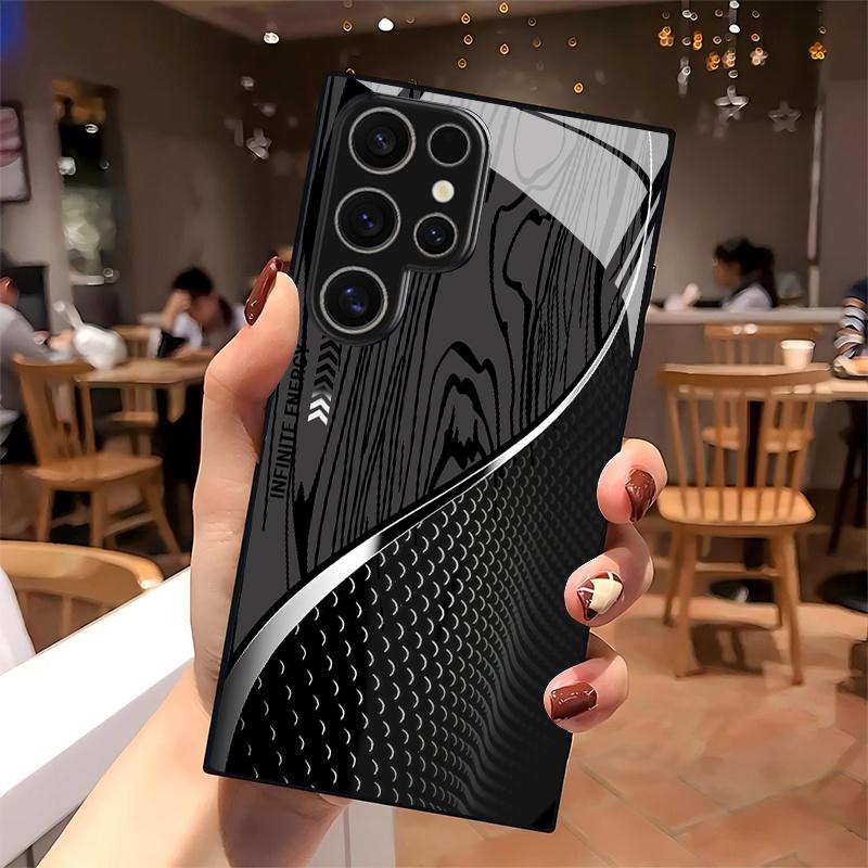 2D Pattern Phone Case with Tempered Glass Protector for Samsung S26 S25 S24 S23 S22 S21 S20 A56 A36 A16