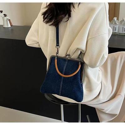 Autumn Women's Handmade Denim Splicing Handbag - Small Hand-Held/Messenger/Shoulder Bag KTY
