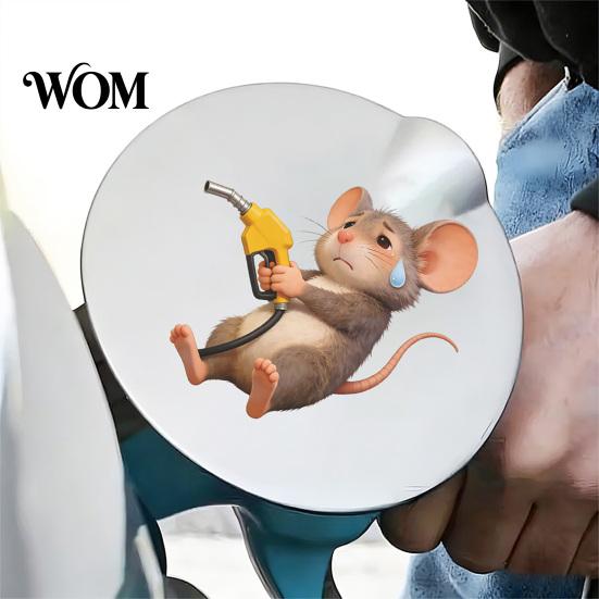 Car Fuel Cap Sticker Fun Sticker, Cute Dog Cat Mouse Animal Waterproof Self Adhesive Decal for Cars Windows Tailgate