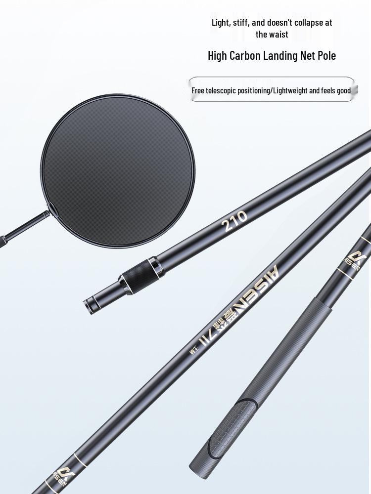 Red de Pesca Telescópica Aisen Ultraligera Súper Dura de Alto Carbono para Pesca Deportiva de Peces Grandes