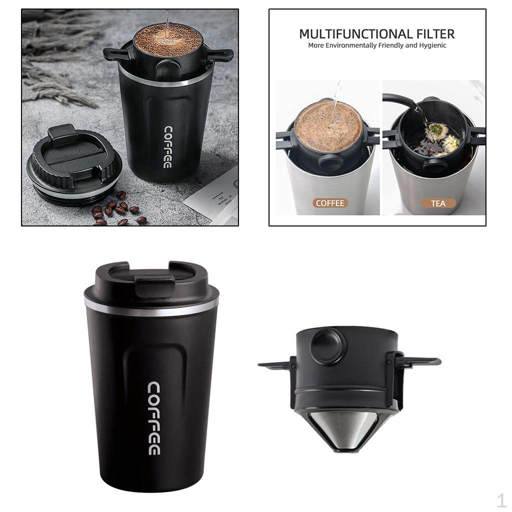 13 17 Tumbler, Stainless Steel, Vacuum Insulated with Lid And Filter Travel Mug Drinks Cup