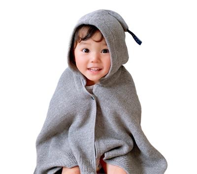 Kontex Lana Kapuzen-Badetuch Baby Kinder Bad Pool Babyparty Babygeschenk (56913-007), Decke, Handtuch, Handtuch, Handtuch, Wickeltuch, Geschenk, (Grau)