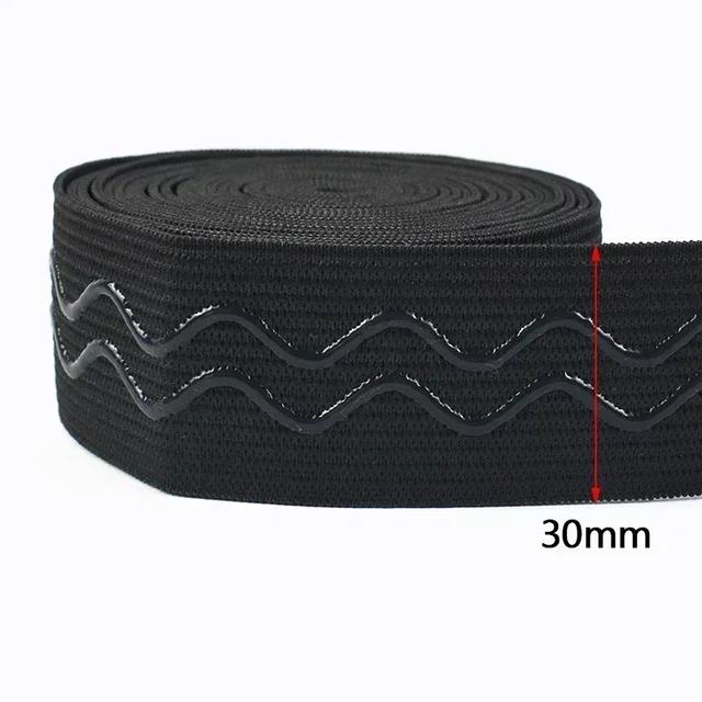 3/5/10M Meetee 20-50mm Silicone Elastic Band for Underwear Non-slip Rubber Webbing Ribbon Garment Bands DIY Sewing Accessories