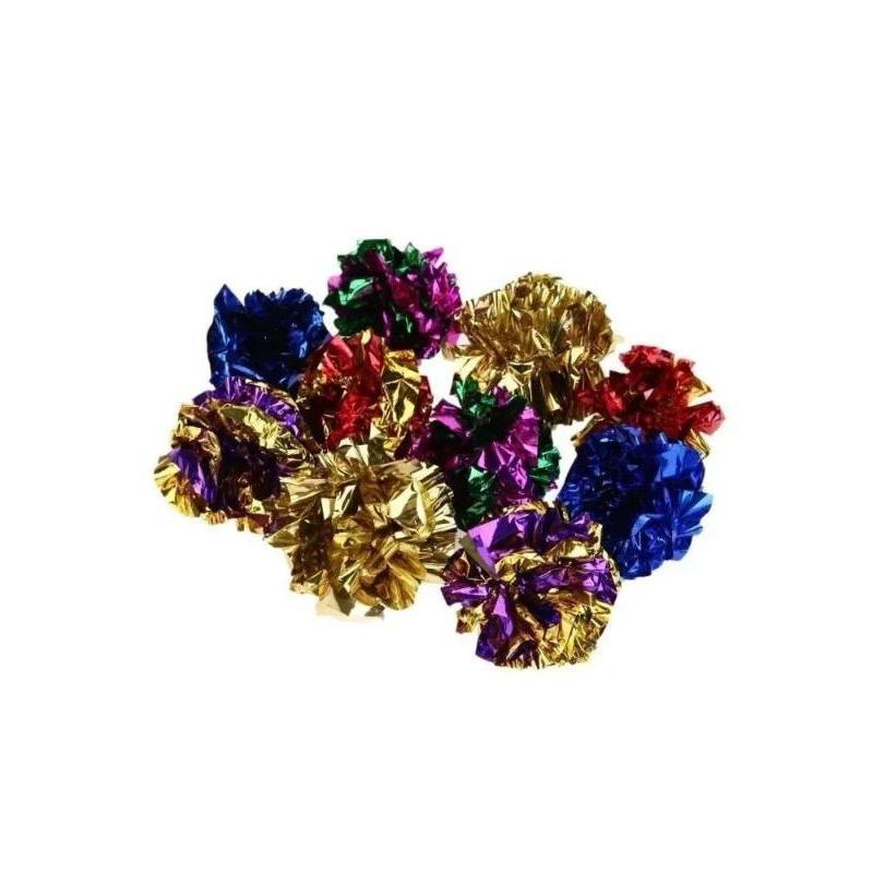 Mylar Crinkle Foil Balls Cat Kitten Sound Play Toy Crackle Paper Rustle Pet Products Pet Supplies Cats Toys Household Supplie