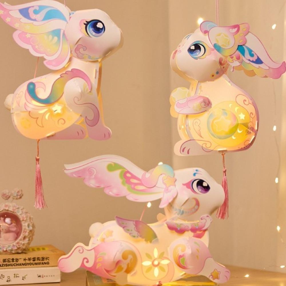 Handmade Rabbit Lantern Flying Rabbit Traditional Craft Lantern  Mid-Autumn Festival