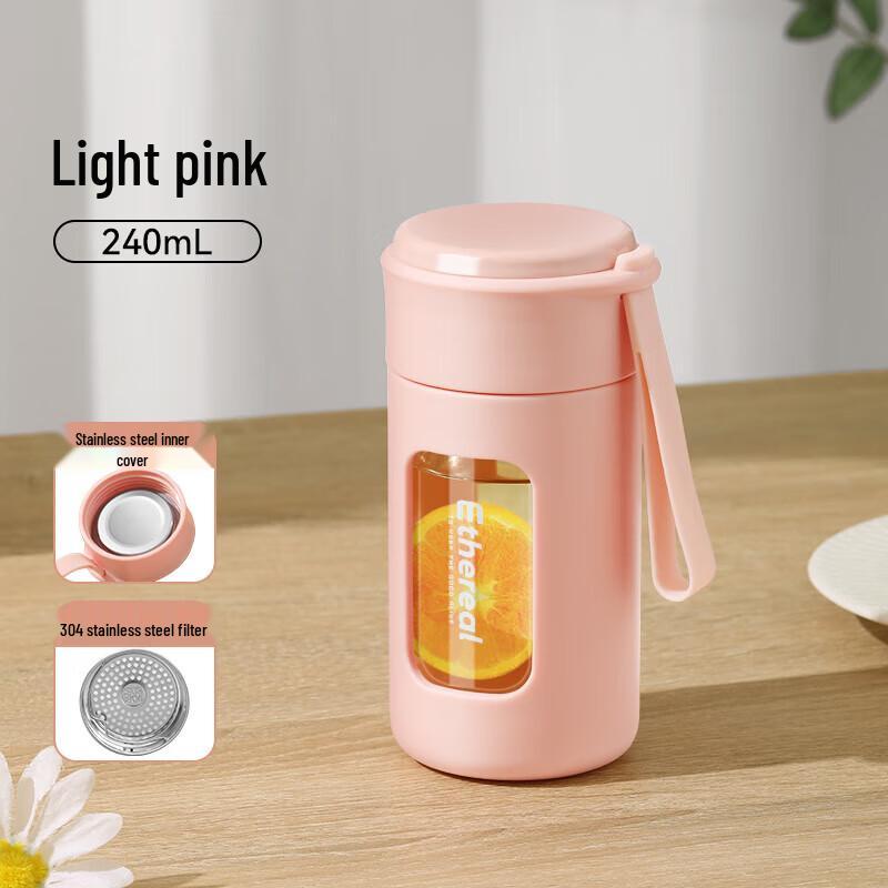FUGUANG Portable High-Temperature Resistant Glass Water Bottle