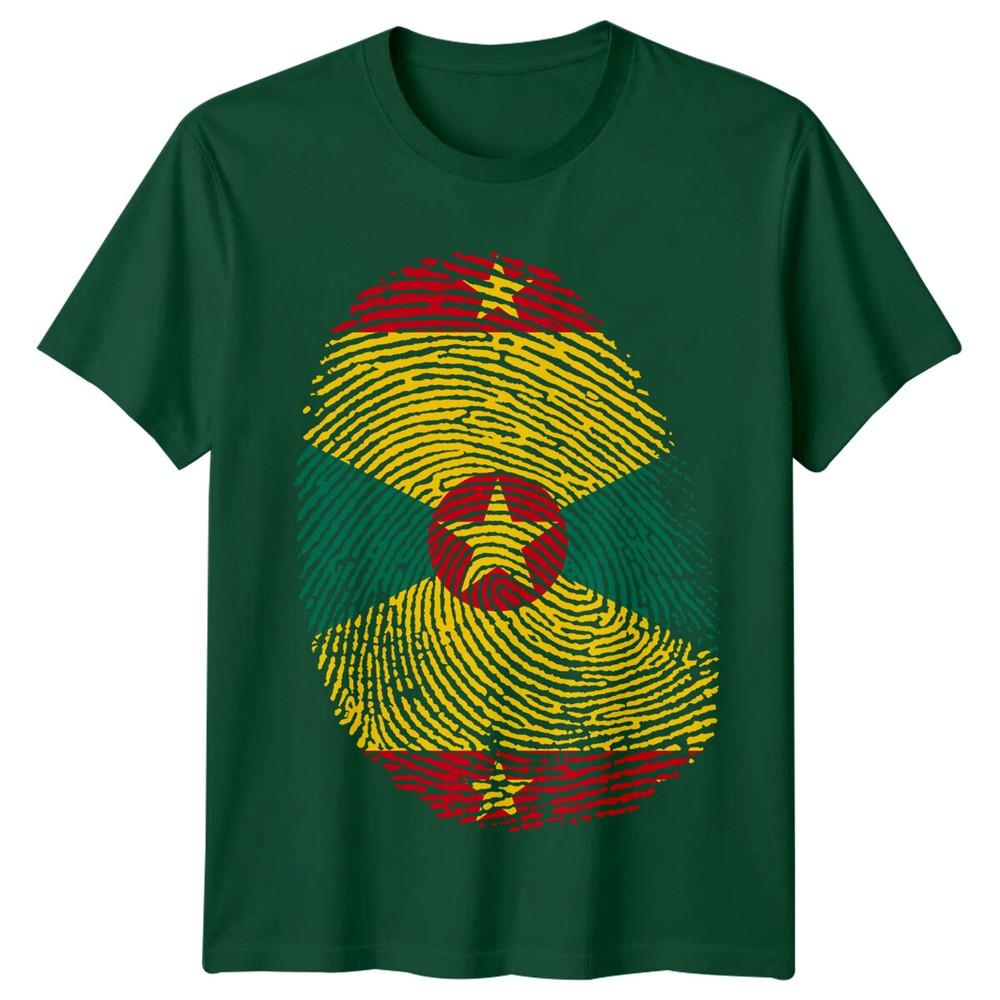 Grenada Flag Fingerprint Travel Unisexs TShirt Island Pride Tee S
