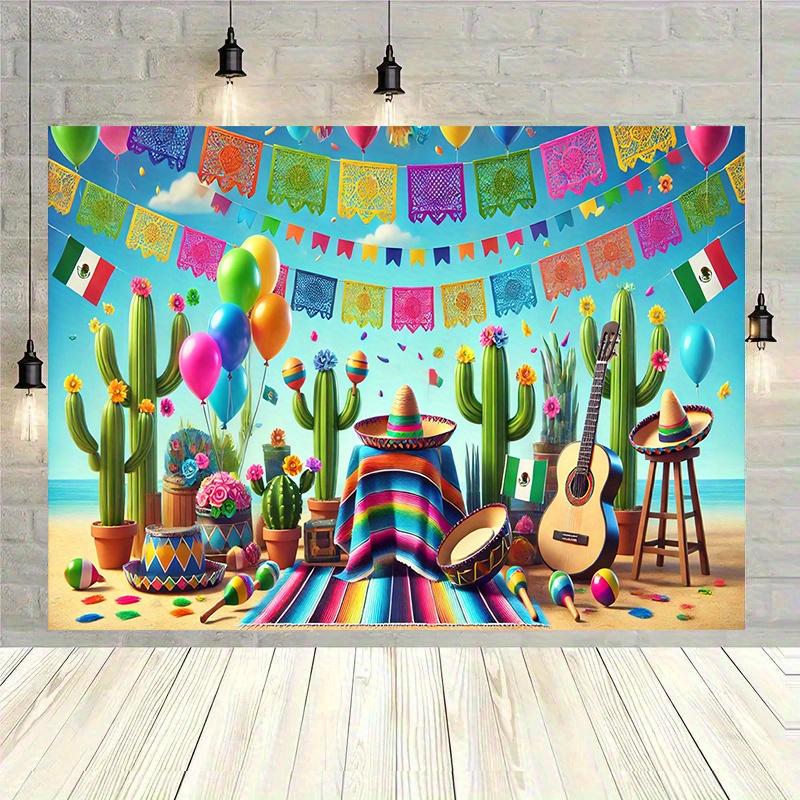 2D Plane Background Banner for the Mexican Carnival Party Durable for Indoor/outdoor Birthday Celebration