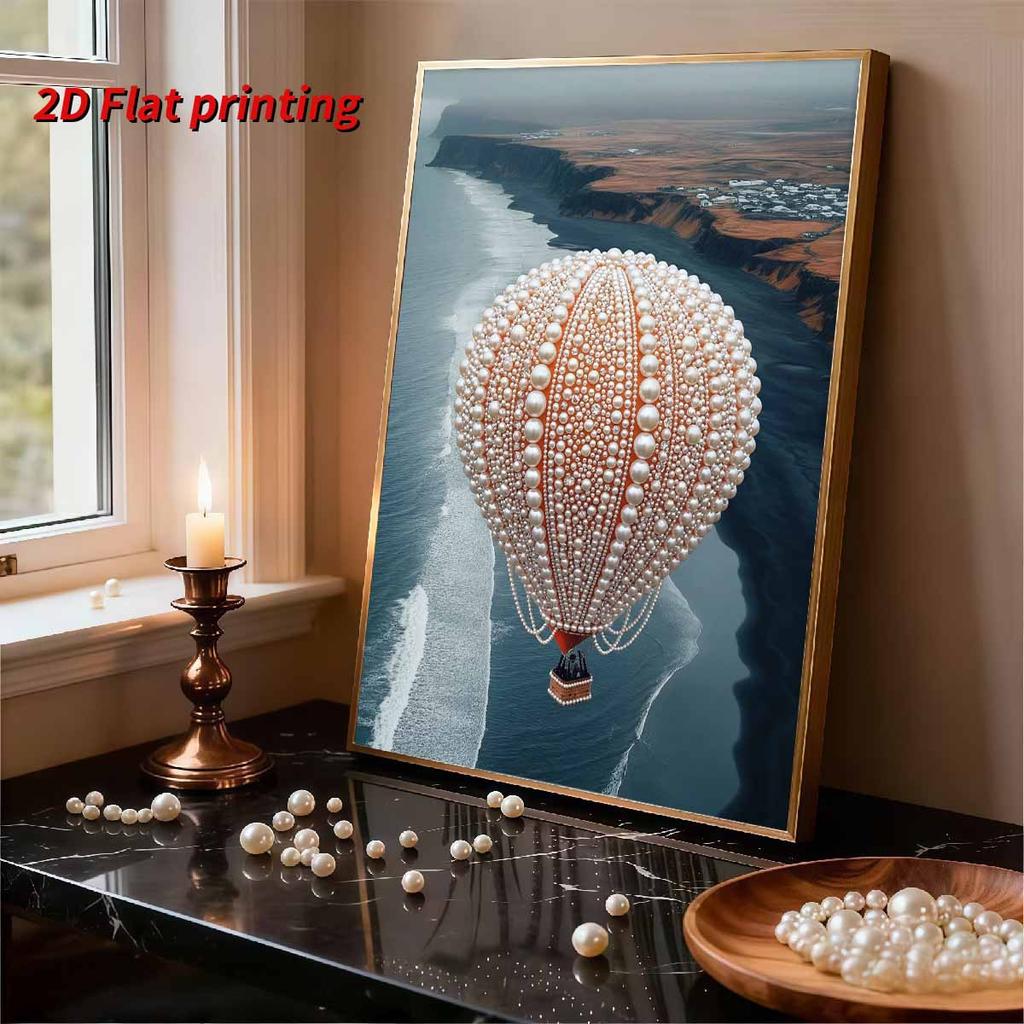 DIY Hot Air Balloon Pearl Diamond Art Painting Kits for Adults and Beginners,fine View Sparkling Painting Craft Home Wall Decor Handmade Gift