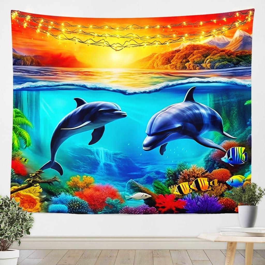 3D Horse Tapestry,Purple Butterfly Lavender Floral Wall Hanging Art For Kids Girls Women Teens Room Decor,Wild Animals Botanical