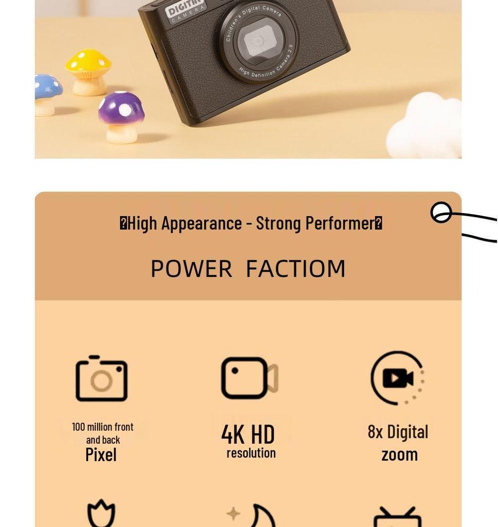 Affordable HD Retro CCD Digital Camera - Student & Travel Vlog Selfie Companion