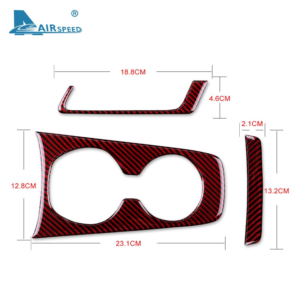 Car Water Cup Holder Sticker Accessories Interior Real Soft Carbon Fiber for Chevrolet Camaro 2010 2011 2012 2013 2014 2015