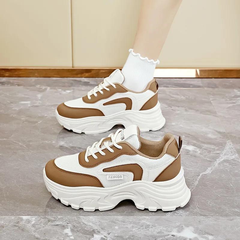 

Спортивная обувь для женщин Кроссовки Тренд Беговые Дышащие Повседневные Толстые На платформе Студенческая обувь 37