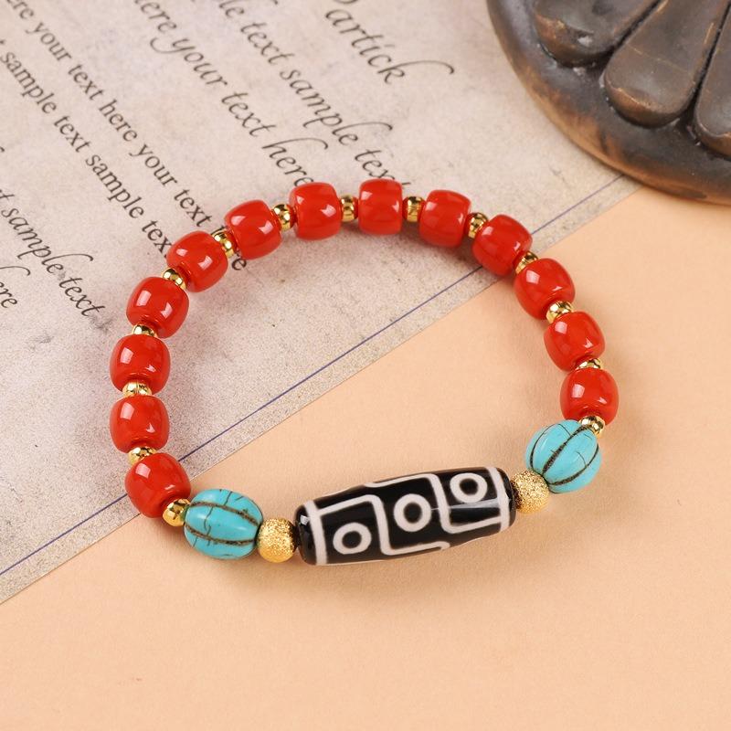 Original Tibetan Bracelet, Nepalese Retro Niche Exotic Style Dzi Bead Bracelet, Men's and Women's Personalized Accessories