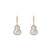 Gourd-Shaped Gold-Plated Pearl Earrings with Zircon Inlay - Elegant and Stylish Design