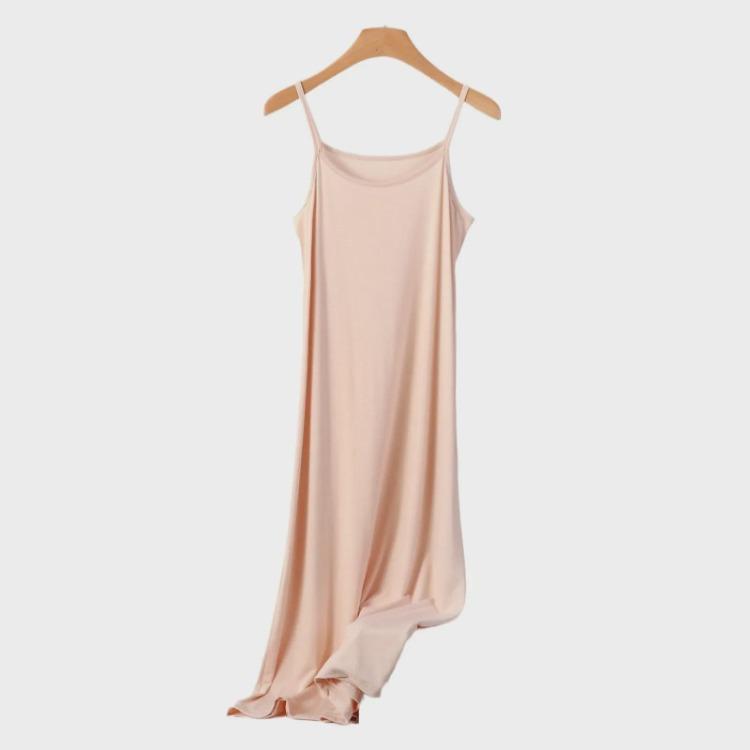 Plus Size Loose Fit Modal Camisole Pajamas Dress Comfortable Anti Exposure for 200 Lbs