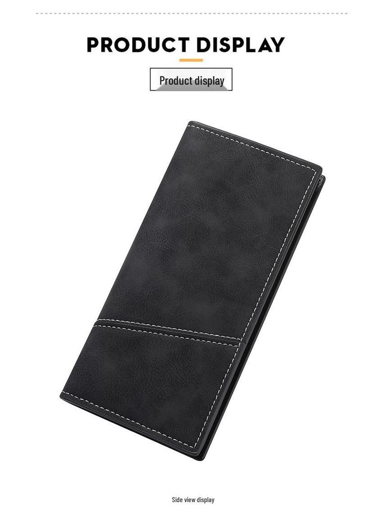 Vintage Ultra-Thin Men's Long Wallet: Multi-Card Slot with Zipper, Soft Leather Clutch Bag