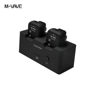 Portable Wireless In-Ear Monitor System with Charging Case, One-to-Two Transmitter and Receiver.