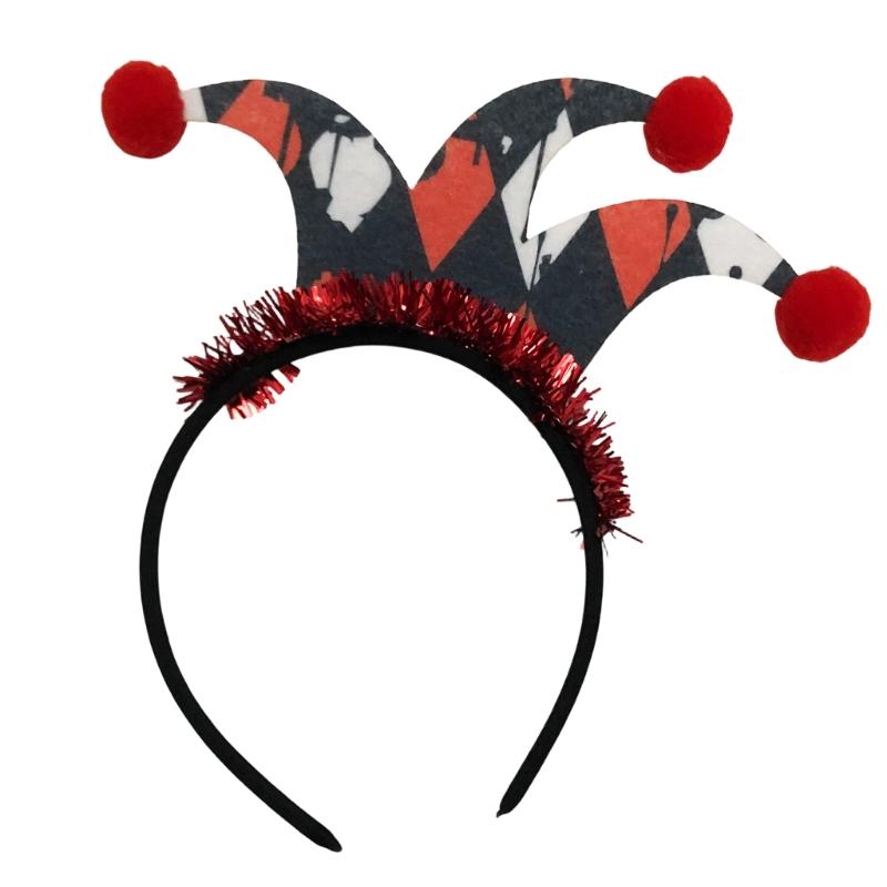

Festival Clown Headwear With Felted Balls And Streamers For Kids Adults Party Costume Headdress Accessory 1