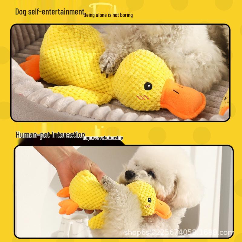 Little Yellow Duck Dog Chew Toy: Molar Teething, Self-Amusement, Boredom Relief with Sound