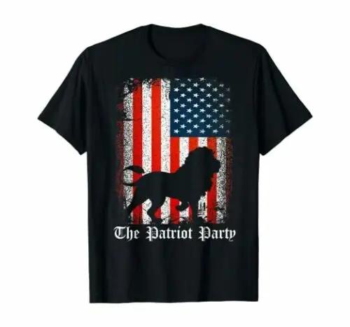 The Patriot Party Lion American Flag TShirt Summer Cotton Short Sleeve ONeck Unisexs T Shirt New S3XL S
