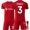 2526 Liverpool Home No. 3 Wataru Endo Jersey