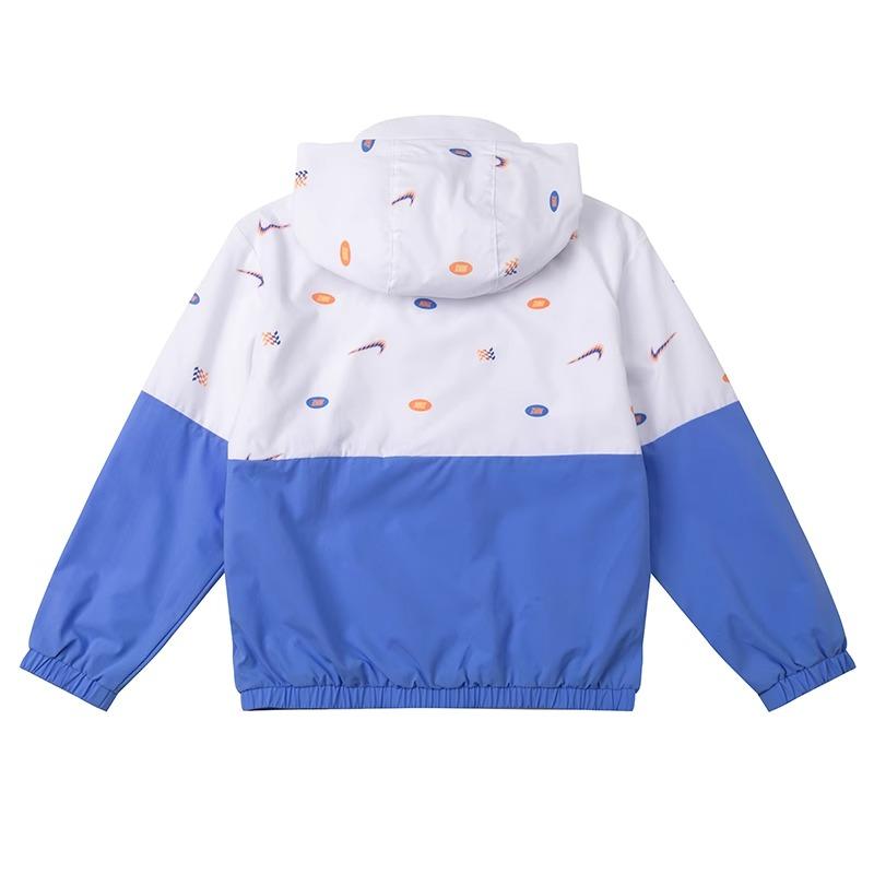 Nike Seaweed Series Simple Hooded Comfortable Long Sleeve Kids Jackets Blue HQ7954-410