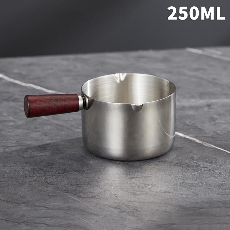 1Pcs Stainless Steel Sauce Cup Western Sauce Cup Steak Dressing Cup Wooden Handle Tomato Salad Dipping Saucer Kitchen Tool