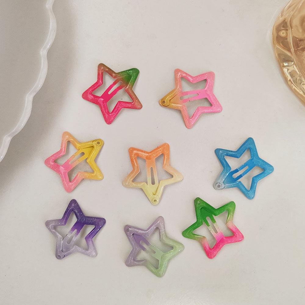5pc Cute Korean Colorful Star BB Hair Clips Hairpin for Kids Girls Child Crab Headband for Hair Accessories Headwear Ornament