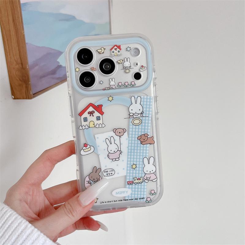 

Japan-Korea Rabbit Magnet Stand Sticker for iPhone 17/16 ProMax/15 Pro Case 15