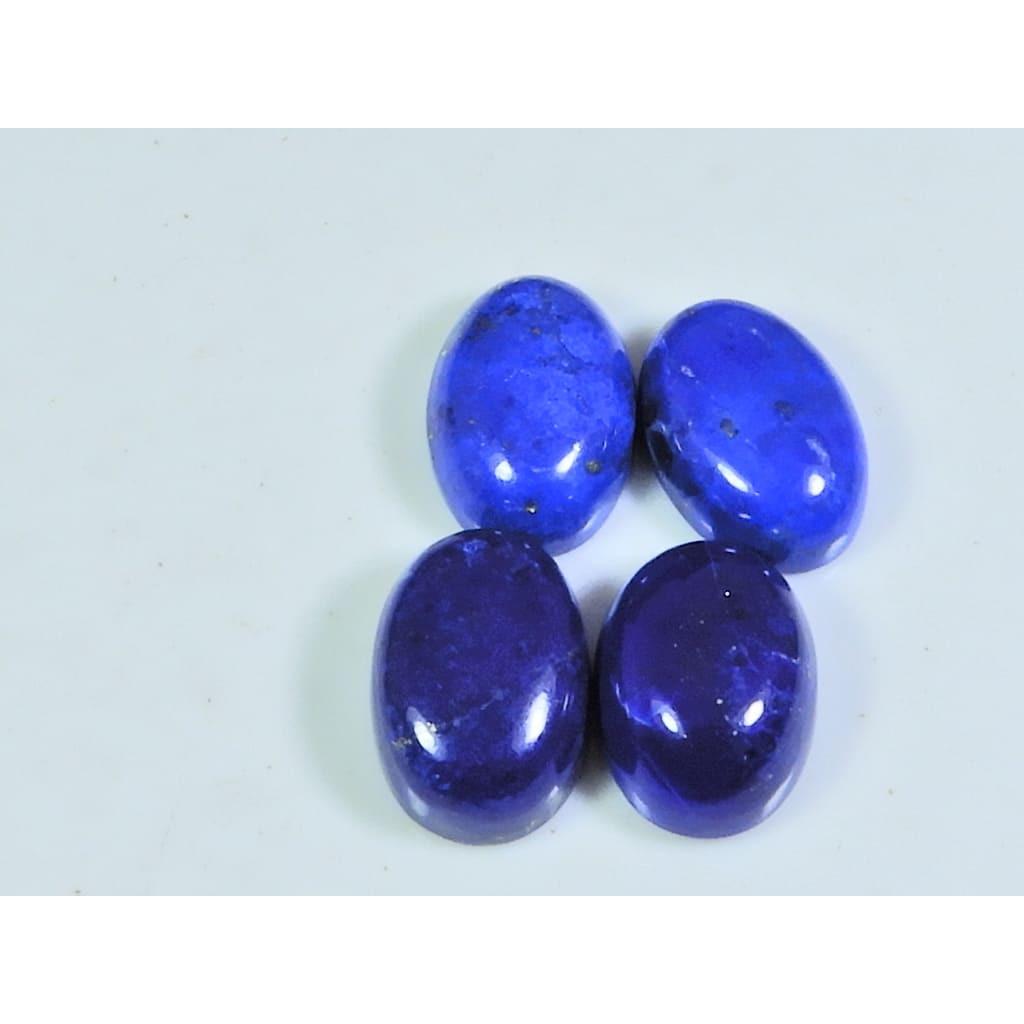 10X14MM Natural Lapis Lazuli Oval Cabochon Loose Gemstone 4Pcs Lot 26Cts. A-505