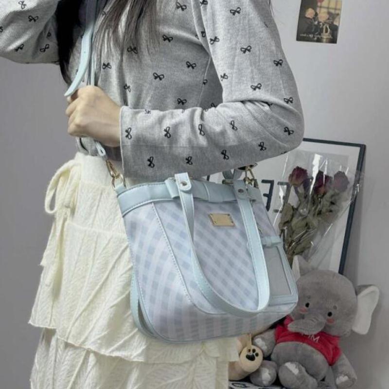 Women's Bags Fashion Tote Bags New Checkered Bag Niche Design Small Fresh High Capacity Trend Shoulder Bags Handheld Bags