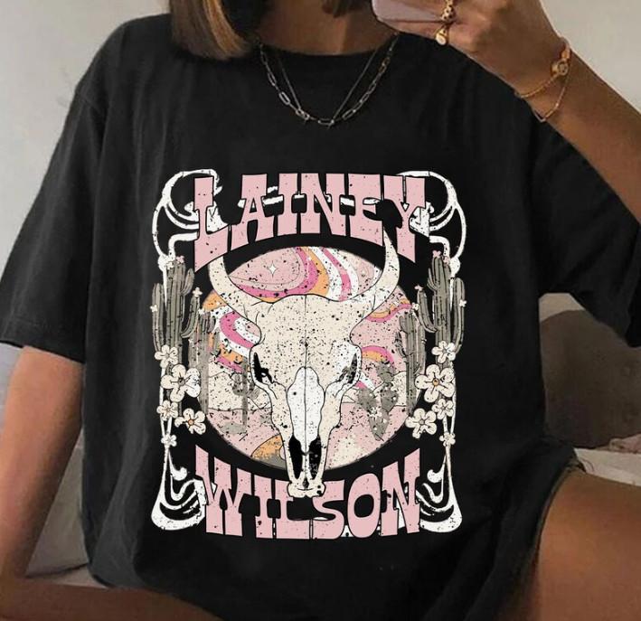 Футболка Lainey Wilson Bullhead, Розовая футболка Lainey Wilson, Унисекс футболка для тура по кантри-музыке S-5XL S