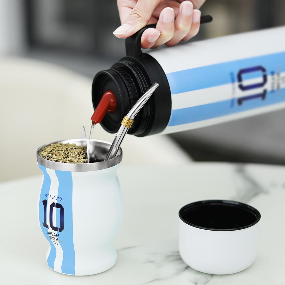 Argentina Kapitán Č.10 Styl Vakuově Izolovaná Láhev na Yerba Maté, Kávu, Vodu, Čaj, 32oz, Bez BPA