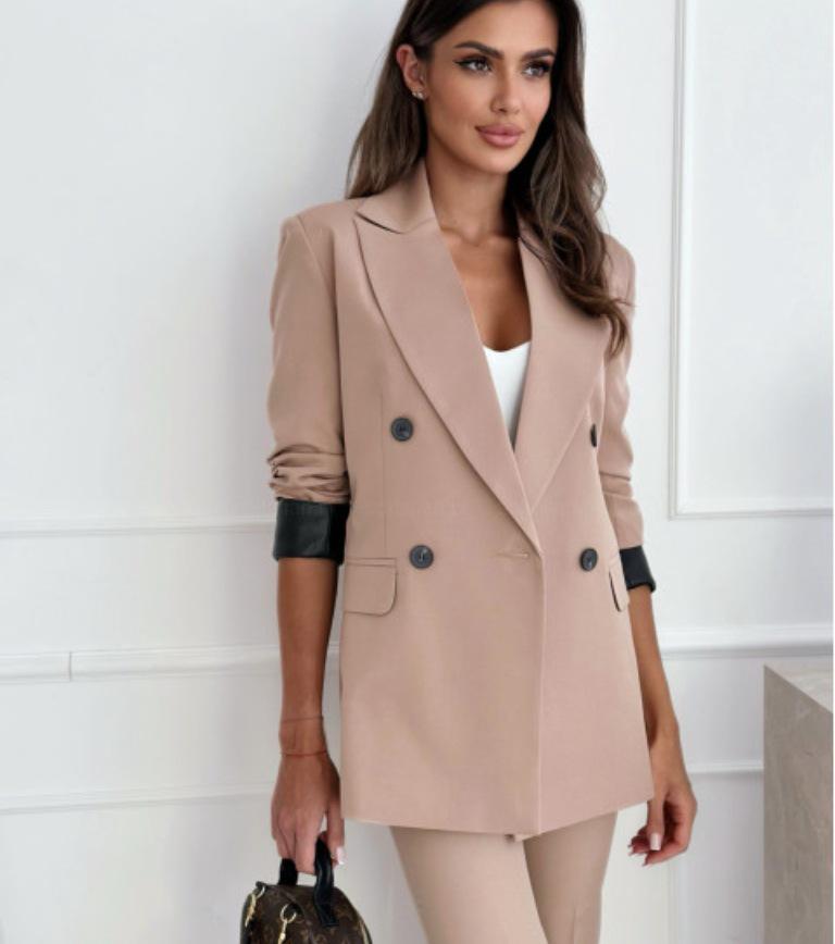 2024 Autumn/Winter Women's British Style Long Sleeve Plaid Coat