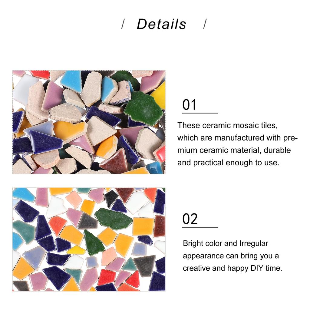 Ceramic Mosaic DIY Handmade Mixed 200g Tiles, Crafts, Handmade, Original, Beads, Colors,