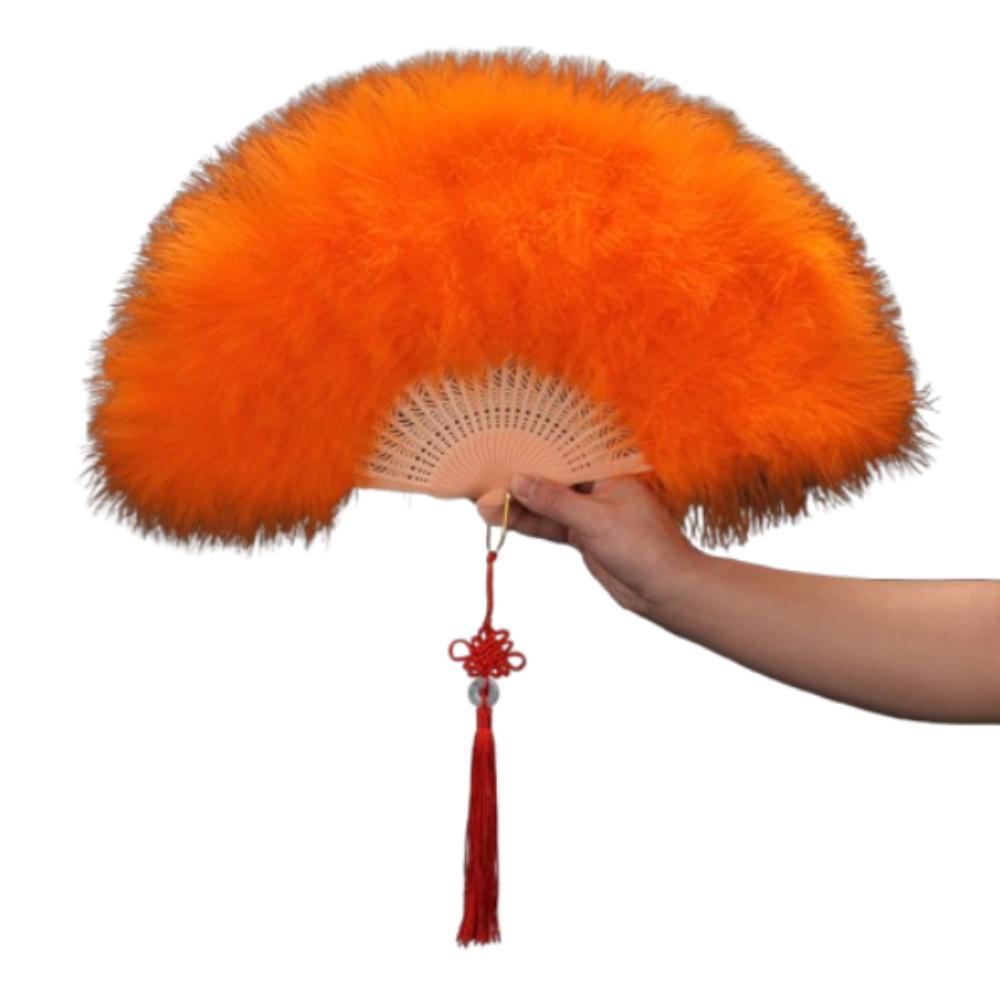Chinese Handheld Feather Fan Colorful Show Dance Fan Art Fans Cosplay Props Fan  Home Decoration
