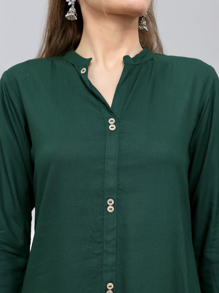 MONTE CARLO Women Regular Fit Green Kurti