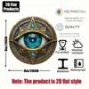 Blue Evil Eye Round Metal Wall Art Aluminum Home Decor Sign for Living Room Kitchen Bedroom Office Bar Cafe Protection