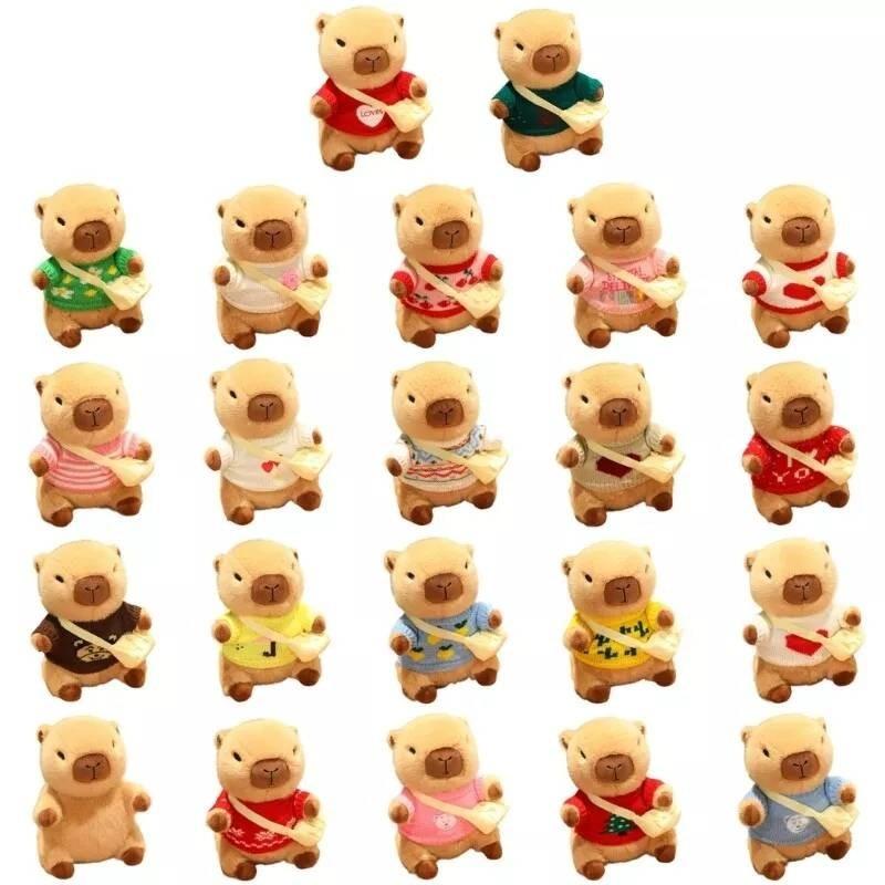 Adorable Capybara Plush Toy With Love Heart Sweater For Kids Birthday Gifts