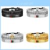 Hip Hop Leopard Head Zircon Copper Stainless Steel Bracelets Set For Men And Women