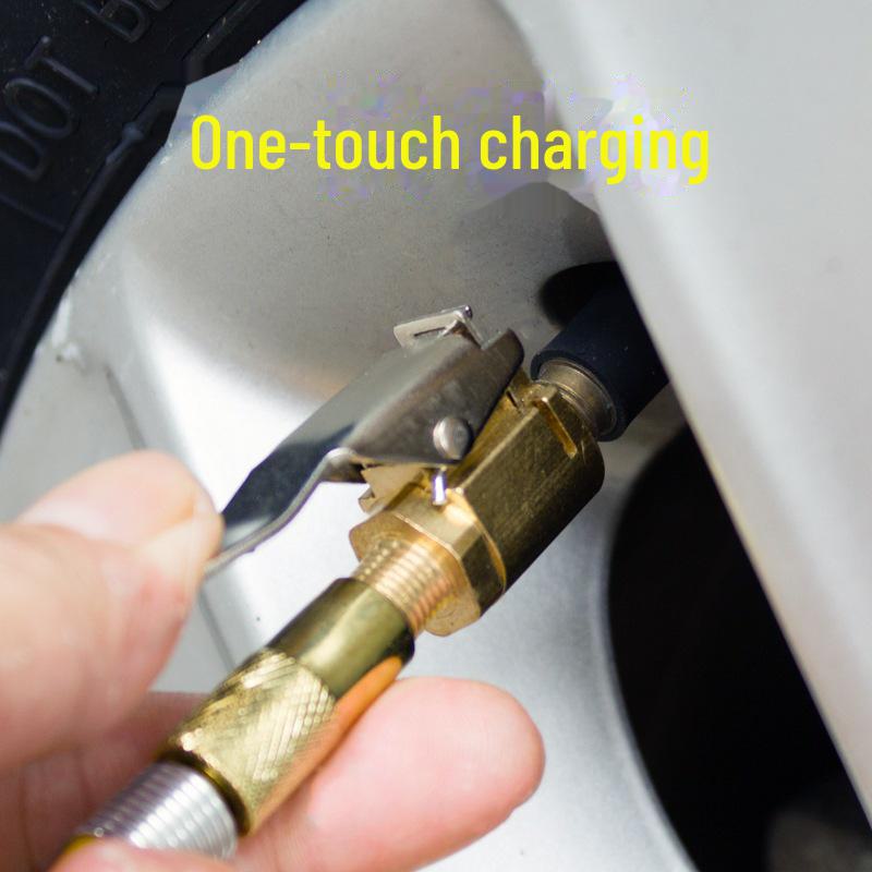 Portable Car Tire Air Pump with Suction Cup Valve Connector Adapter Clip.