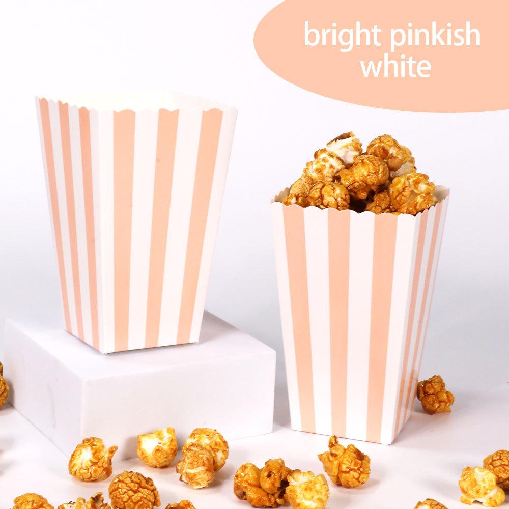 10/30pcs Versatile Colorful Striped Popcorn Boxes Disposable Food Snack Containers for Movie Theaters Parties Carnivals Events Baby Bath 11.5X7X5CM